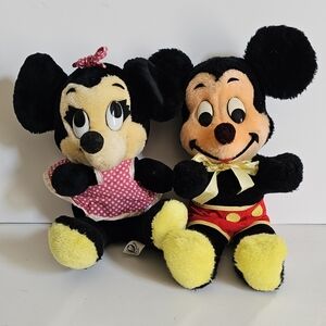 Vintage Mickey & Minnie Mouse Plush Dolls, California Stuffed Toys & Disneyworld